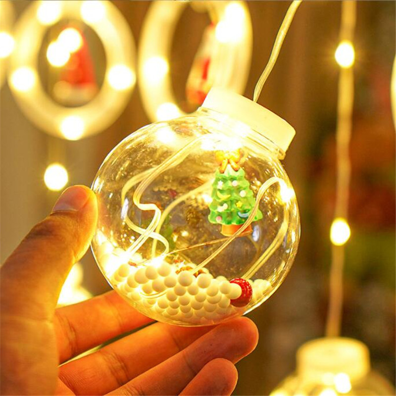 Navidad LED luz decorativa estrella de cinco puntas Luz de cortina árbol de Navidad Cadena de luz ventana linterna estrella luz de color