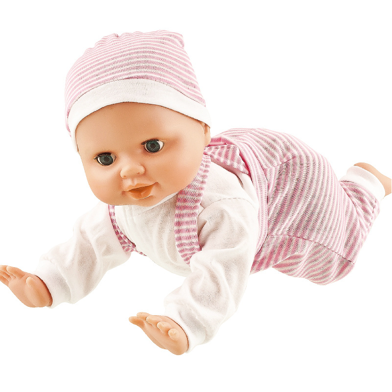 厂家直供儿童玩具16寸电动发声爬行婴儿洋娃娃搪胶仿真娃娃批发
