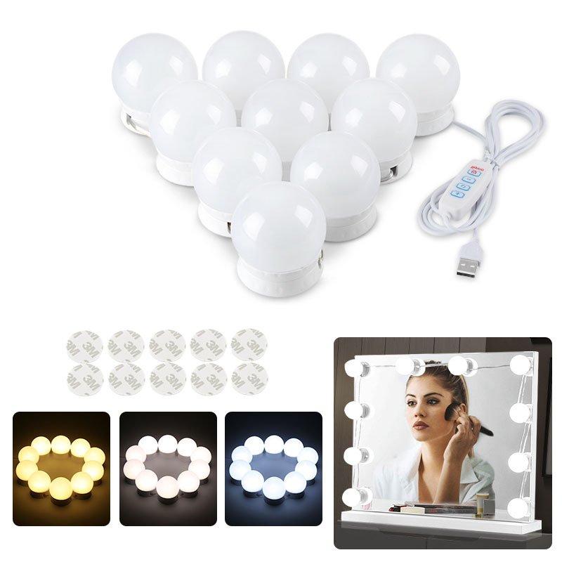 Cosmetic Mirror Bulb Rotating Take-up Wire Free Punch Hollywood Mirror Headlight Makeup Fill Light Bulb Led Mirror Bulb