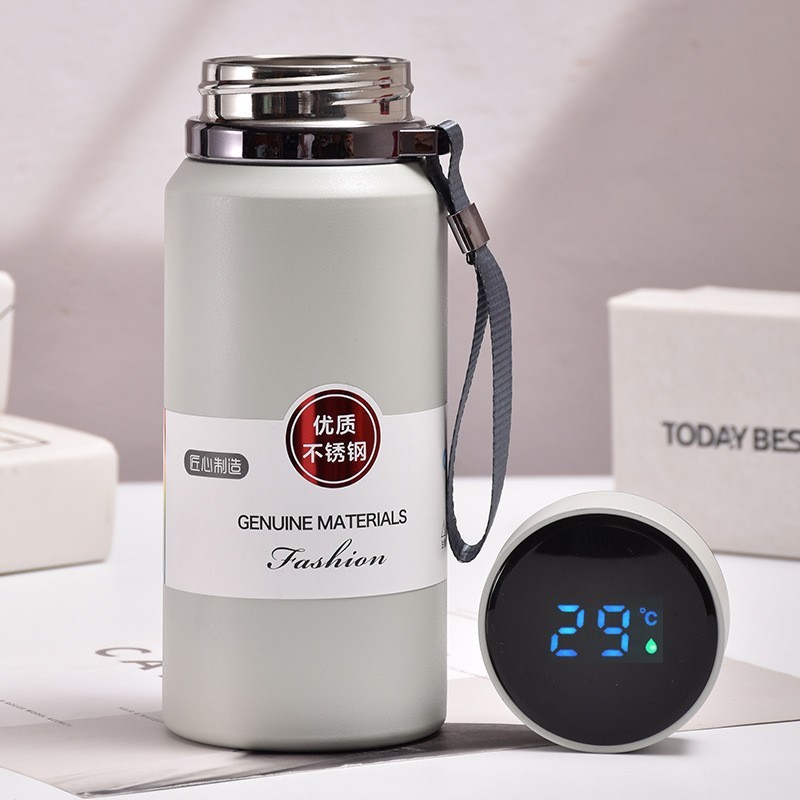 Botella deportiva de acero inoxidable 304 con ventosa portátil de gran capacidad para viajes y actividades al aire libre