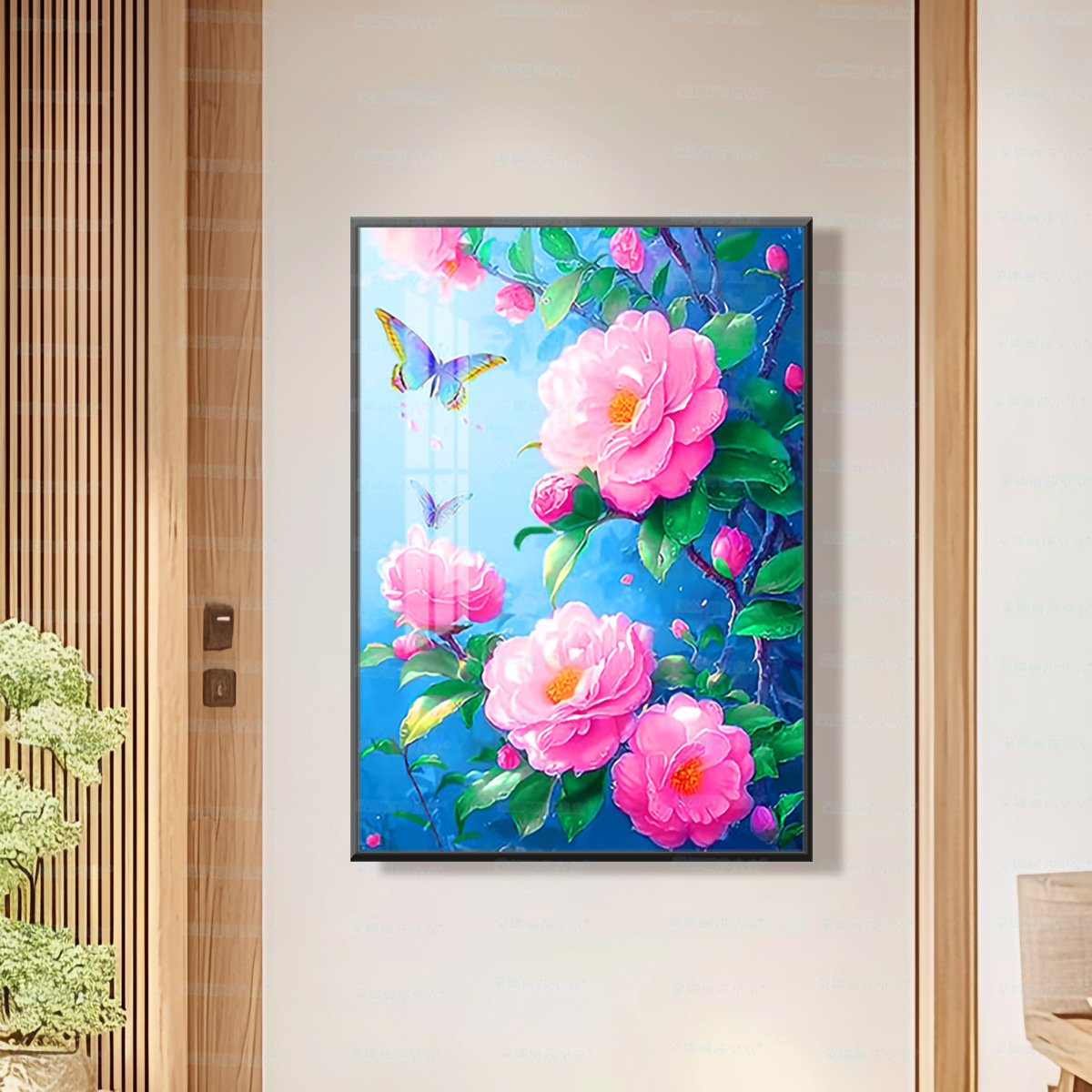 [Algodón importado] Mona Lisa real cruz mariposa camellia fresca hermosa flor bordada a mano image 8