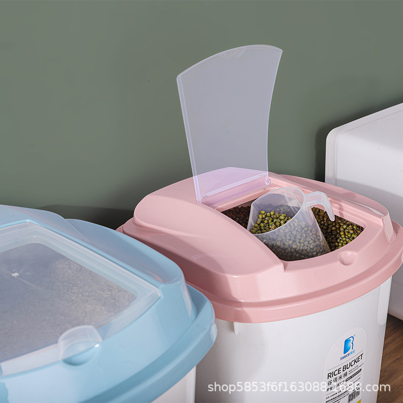 Kitchen rice storage bucket rice bucket household insect-proof and moisture-proof sealed 10 catties rice jar with lid 20 catties rice noodle storage bucket 50 catties