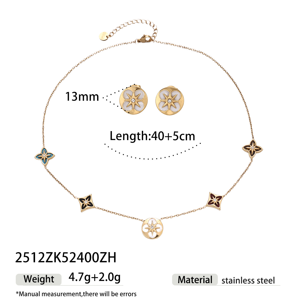 Taina set de joyería de acero inoxidable estrella de moda personalidad collar de cadena de clavícula ligero lujo nicho no desvanecerse