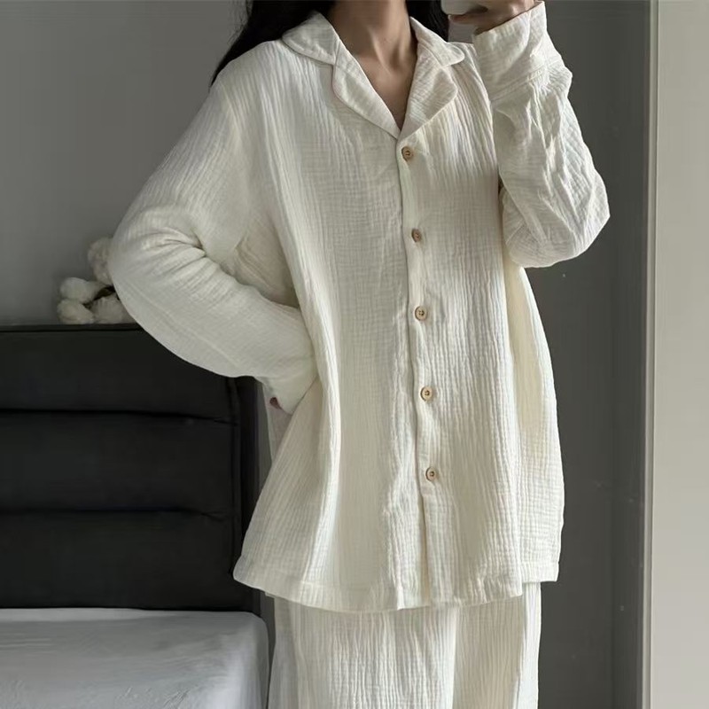 韩版纯色长裤睡衣女春秋款2025年新款网红风家简约居服套装可外穿|undefined