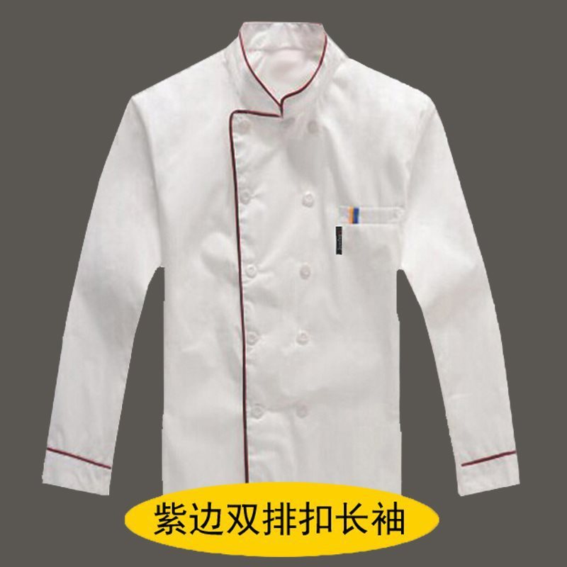 シェフ服キッチンベーキングホテル食堂レストランシェフ作業服半袖通気性薄い白い長袖|undefined