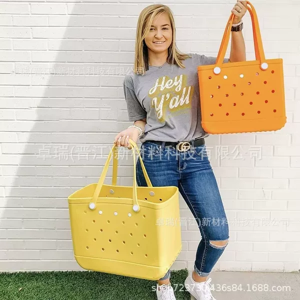 Cross-Border Factory Direct Supply 2024 Eva Hole Beach Bag Waterproof Easy-To-Clean Multifunctional Storage Bag Made of Eva Material