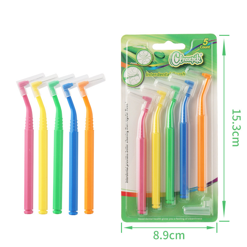 Cross-border cleanpik cepillo de dientes cepillo interdental cepillo de dientes ortodóntico soporte cepillo de limpieza de dientes 5 paquetes L7