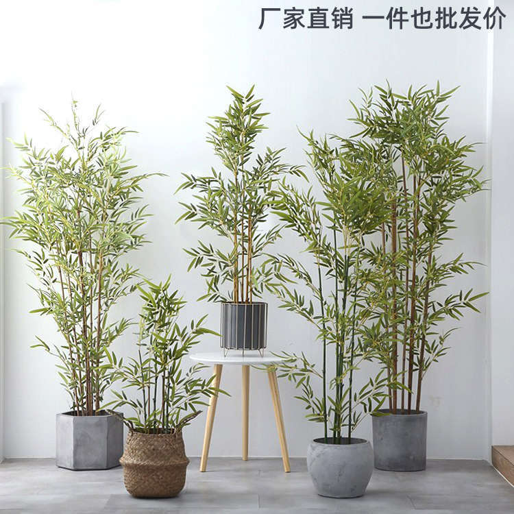 Bambú de agua fina, bambú falso, decoración de patio interior, plantas verdes falsas, bonsai, plantas de jardinería, plantas de bambú en macetas de simulación