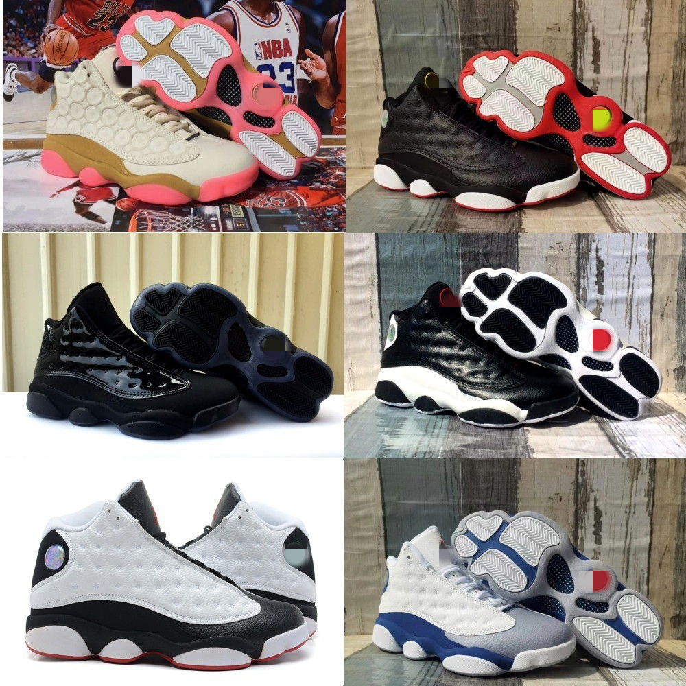 Fábrica de zapatos Putian transfronterizos de alta calidad AJ13 todas las estrellas de platino oro espejo negro pantera Joe13 zapatos de baloncesto para hombres y mujeres