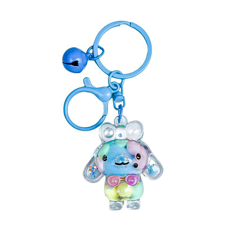 Caricatura creativa adorable acrílico frijoles de azúcar fluir arena jade Gui perro llavero colgante adornos puestos de productos al por mayor