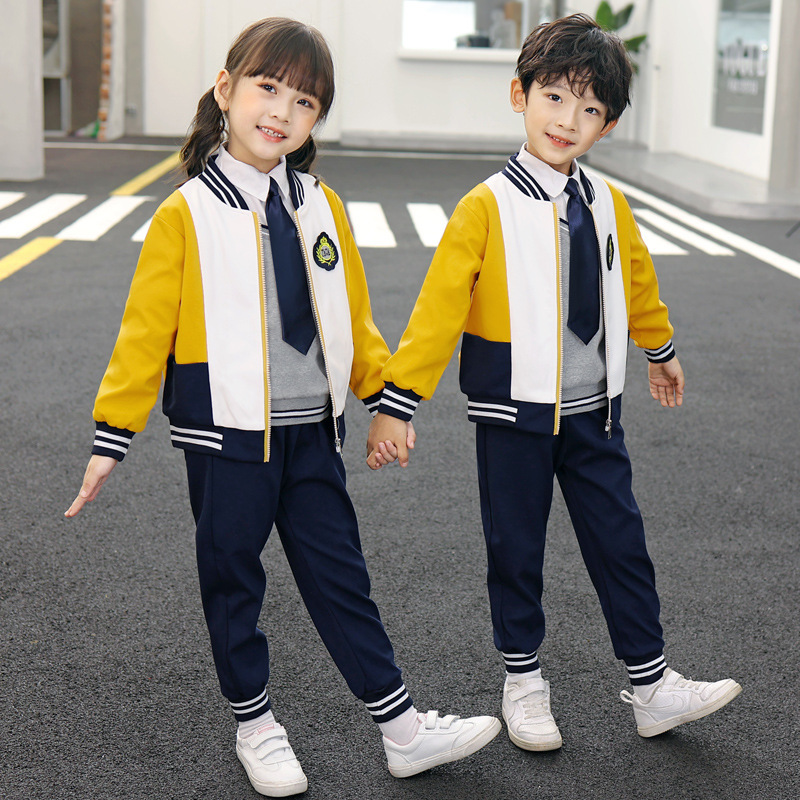School Uniform Spring and Autumn Set Baseball Uniform Sports Day Children's Class Uniform Kindergarten Uniform Three-Piece Set Uniform College Style