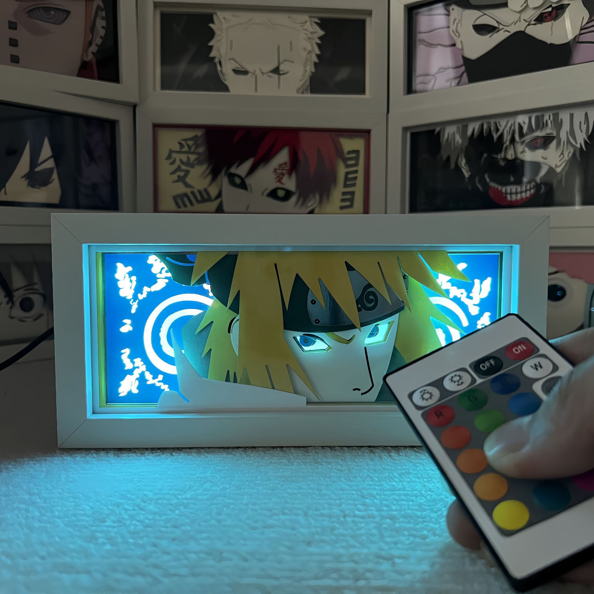 火影忍者の誕生日プレゼントのカカシのイタチのペインの小さい置物の寝室の誕生日プレゼントの雰囲気の手作りの紙の彫刻の明かり