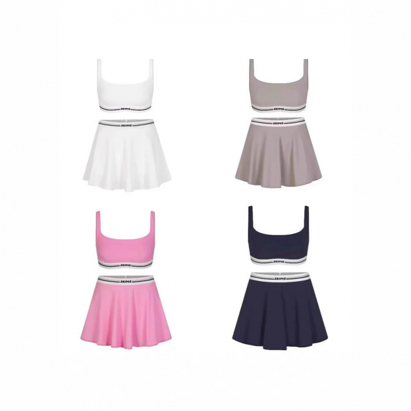 Skims Kardashian Style Casual Sports Letter Logo Bra Strap Short Skirt Tennis Skirt Set Skims Kardashian Style Casual Sports Letter Logo Bra Strap Short Skirt Tennis Skirt Set