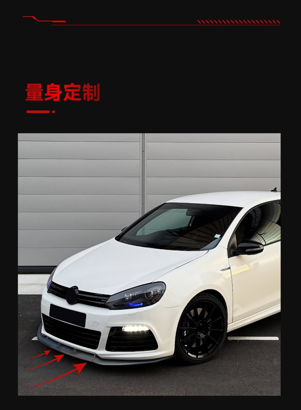 Suitable for 2008-2012 Volkswagen Golf 6R High 6R Golf Mk6 R Front Lip Front Shovel Surround Cross-Border Modification