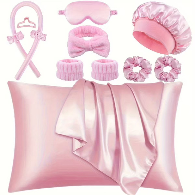 Comercio exterior transfronterizo sin rizador de calor, traje de venta caliente de Amazon, gorras para los ojos, gorros de ducha, sin calor, sin daño, almohada con cremallera individual