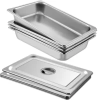 304 stainless steel portion basin buffet tray with lid square basin thickened curled edge rectangular fraction tray canteen partition