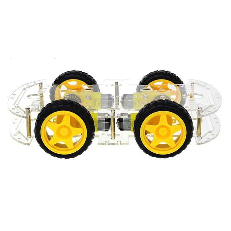 四轮智能小车底盘 码盘测速/寻迹/蓝牙遥控小车配件 4wd智能小车