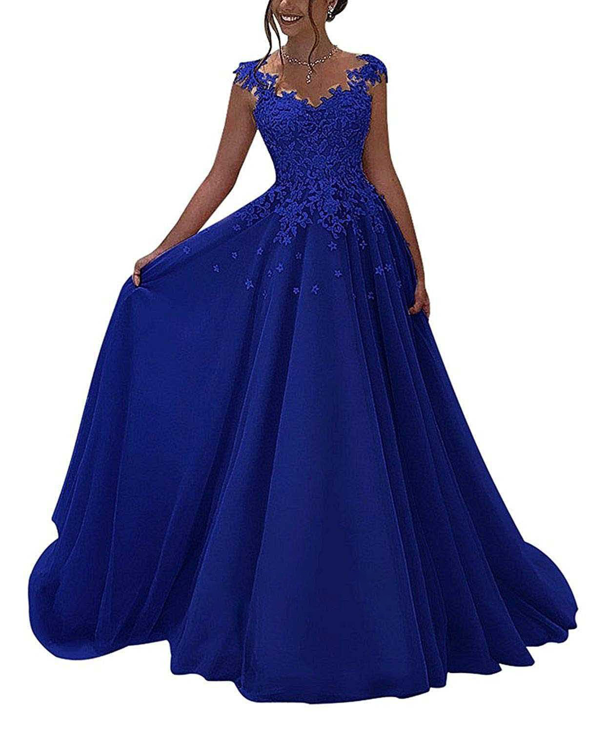 Nuevo vestido de noche con tirantes transfronterizo, gasa de encaje, fiesta de cumpleaños, vestido largo con temperamento, vestido de compromiso nupcial
