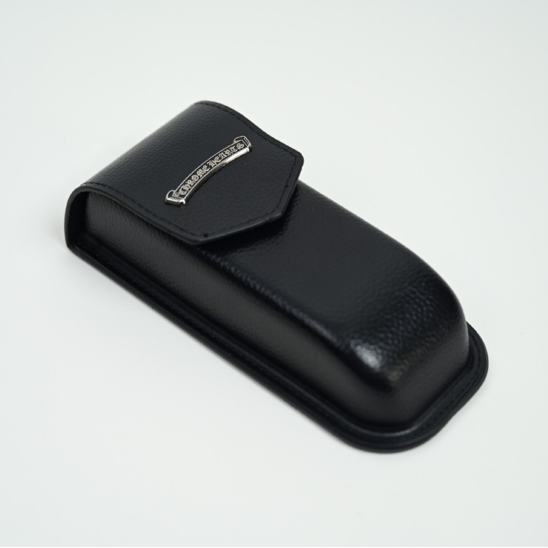 24新型クロ家メガネケース新型手作り抗圧サングラスケース高級レイシ紋近視鏡ケース