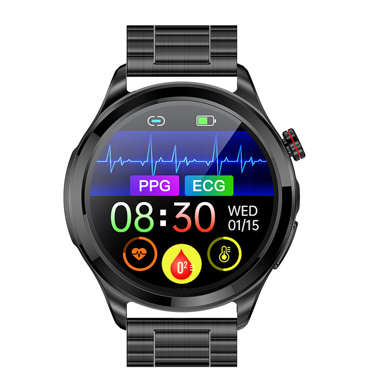TK22 reloj inteligente Bluetooth llamada ECG no invasivo glucosa en sangre frecuencia cardíaca presión arterial reloj inteligente de ejercicio
