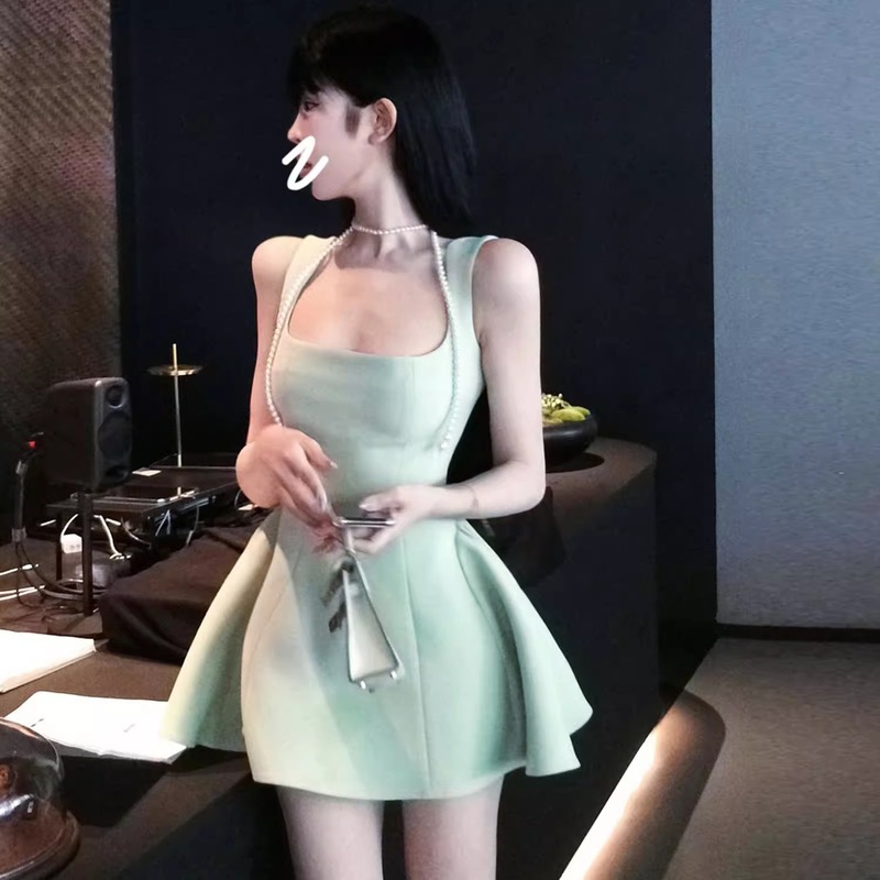 チョコレートガール娘風サスペンダードレスレディース夏新作ウエストAラインスカートチュチュスカートショートスカート|undefined