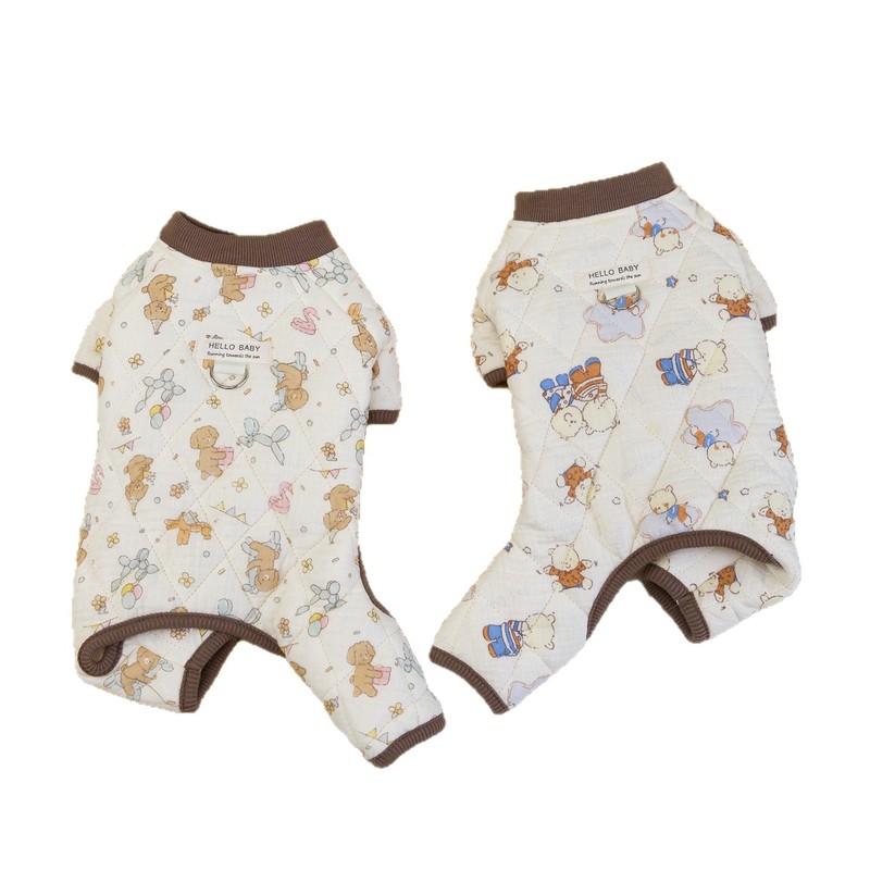宠物服装小型犬狗衣服猫咪秋冬保暖舒适新款批发25棉纱四腿家居服|undefined