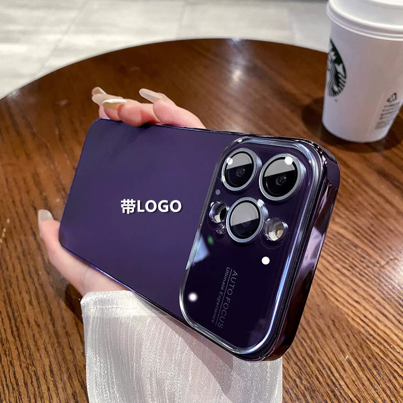 iPhone16PRO用スマホケース、高級感のあるAGオリジナルカラーのマット仕上げ、大きな窓付き、Apple15用保護ガラス付きハードケース|undefined