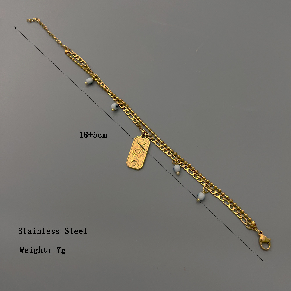 Fashion Devilu0027S Eye Stainless Steel Layered Plating Bracelets 1 Piece