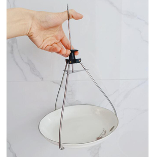 ✅ Round Wire Triangular Gripper, Thickened Bowl Holder, Stainless Steel Anti-Scalding Pot Gripper, Three-Claw Gripper, Steamer Grate for Plates