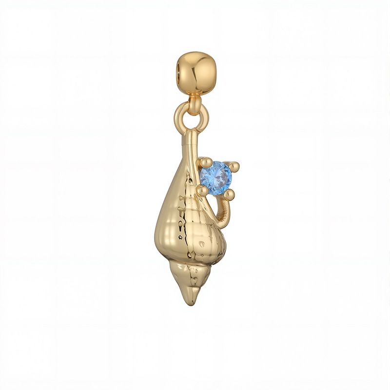 1g Weight Pendant Jewelry Making Type Copper Material Geometric, Letter, Conch Pattern Colorful Diamond Inlaid Copper Necklace DIY Personalized Mermaid Turtle Sea Snail O-shaped Women's Jewelry Accessories 41
