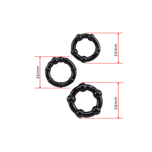 Crystal bead lock semen ring penis ring cock ring transparent three-color ring adult sex toys cross-border supply