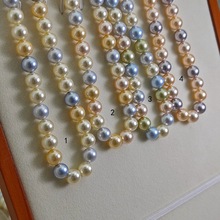 仿珍珠混色糖果色直孔圆珠水晶玻璃珍珠散珠项链手链DIY配件660