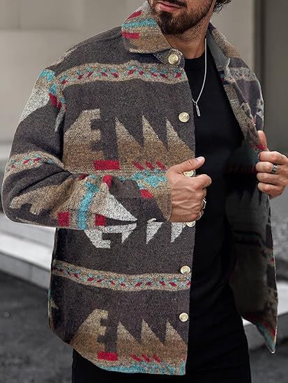 Giacca jacquard uomo maniche lunghe stile western cotone_voghion.com