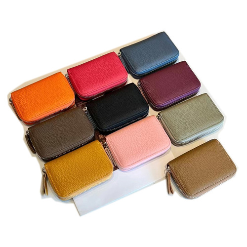 Card holder women's large capacity multi-card slot  new exquisite high-end anti-magnetic compact coin purse genuine card case leather wallet