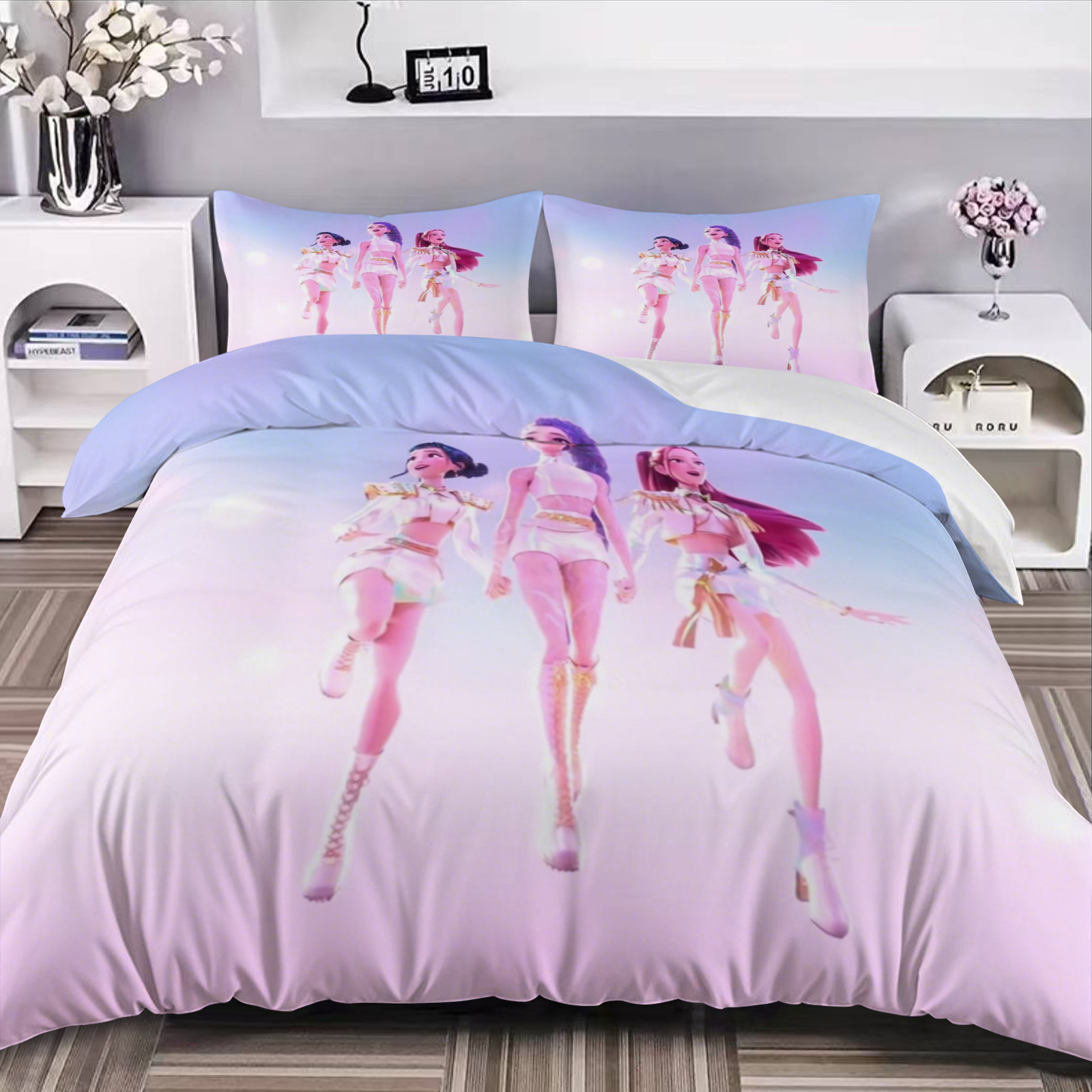 Caza de brujas K-POP tres piezas Amazon AliExpress edredón impresión digital 3D transfronteriza Nantong puente de piedra