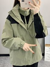 三合一冲锋衣男女情侣款加绒加厚外套防水滑雪服户外徒步登山上衣