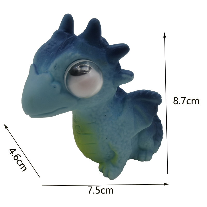 투명한 눈 공룡-블루