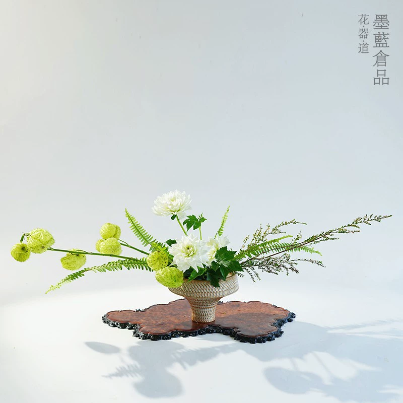 Керамический молоток с высокой ножкой цветочное устройство чайная комната чайный коврик настольный контейнер для цветочной композиции маленький цветочный горшок простое устройство для цветочной композиции Цзяньшань