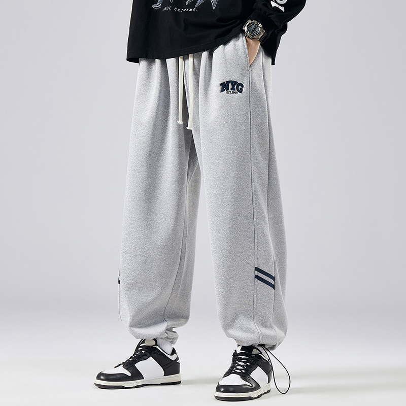 2XL-8XL特大码潮胖运动裤男抽绳宽松加大加肥束脚休闲卫裤男生