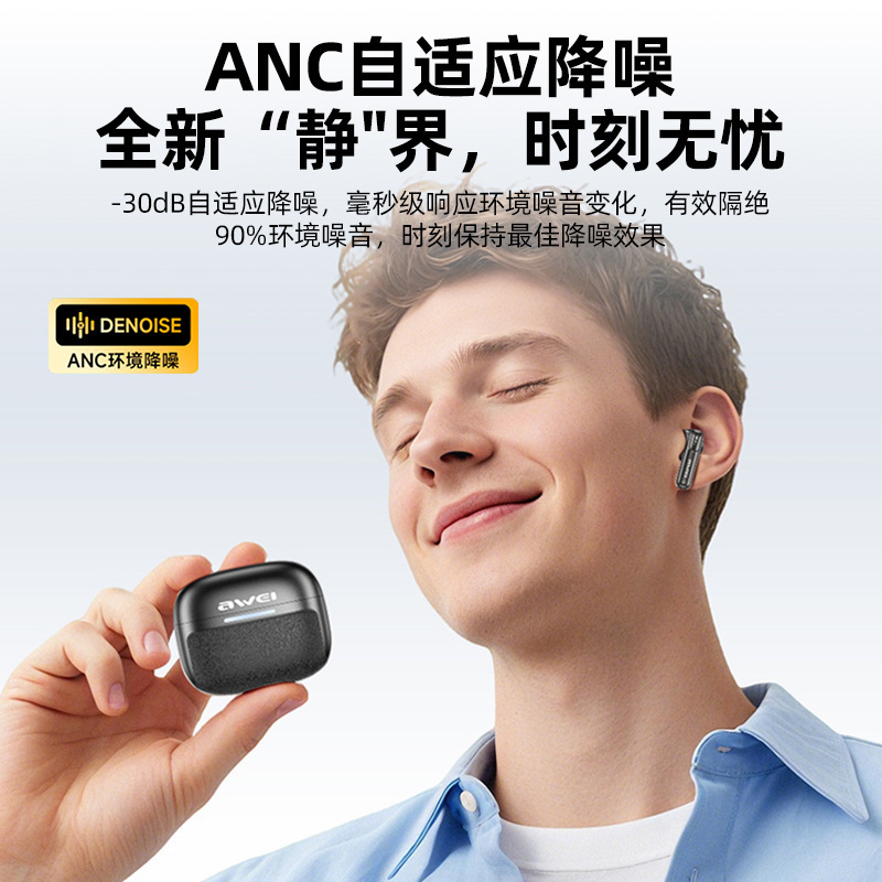Awei降噪无线耳机华强北长续航半入耳式游戏音乐2025新款蓝牙耳机|undefined