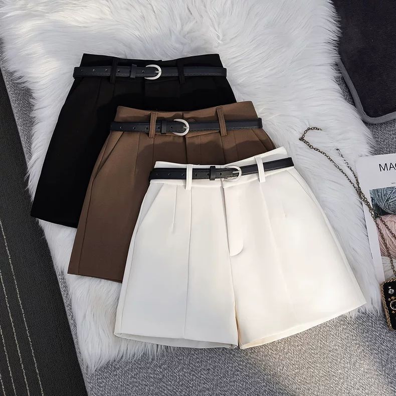 Suit Shorts for Women Spring and Summer 2025 New Outer Wear Small A-Line Wide-Leg Boot Pants Versatile Casual White Pants