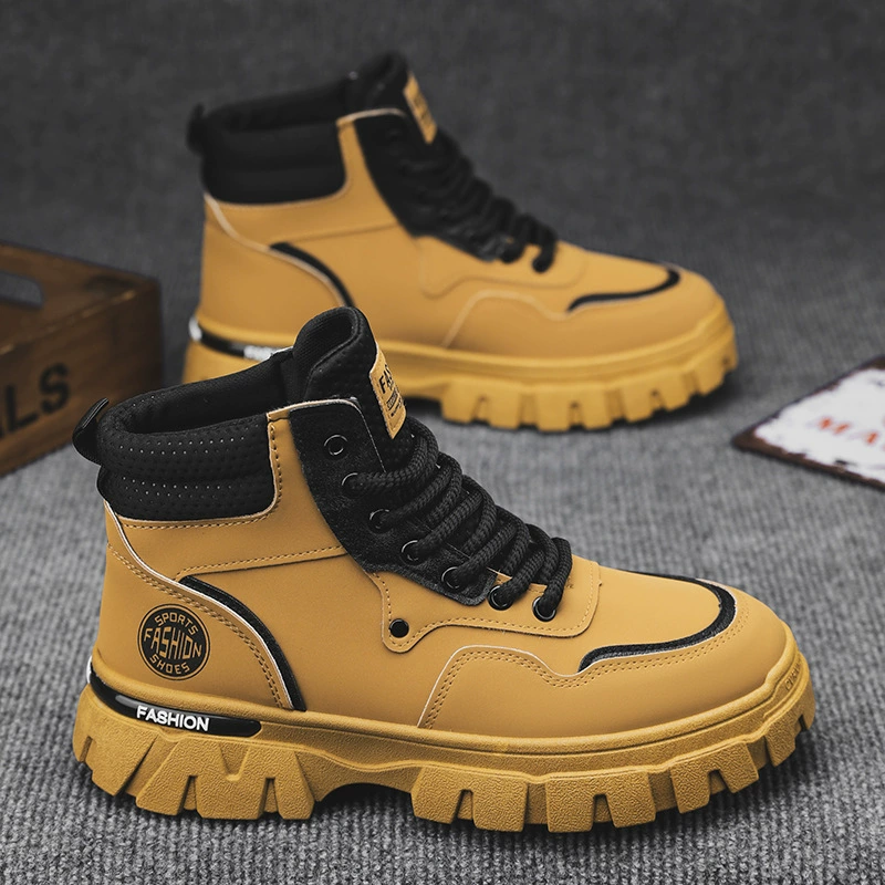 2024 осенние и зимние мужские высокие ботинки Martin с толстым подошвением водонепроницаемые дикие модные сапоги