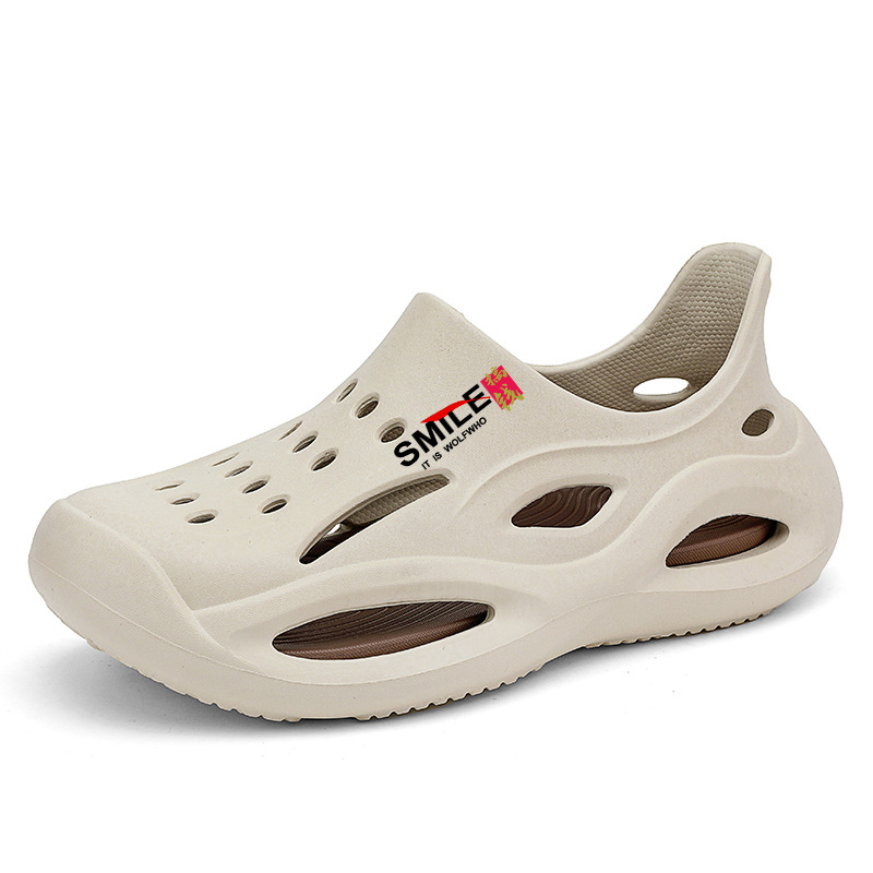 Nuevos zapatos con agujeros para hombres pareja de verano EVA antideslizante pisando mierda sensación transpirable ropa exterior Baotou sandalias y zapatillas de playa mujeres