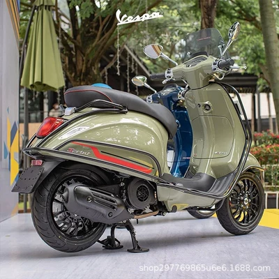 Motorcycle bumper: genuine rear bumper for Vespa - original-factory-150-black-front-rear-protective-bars-set