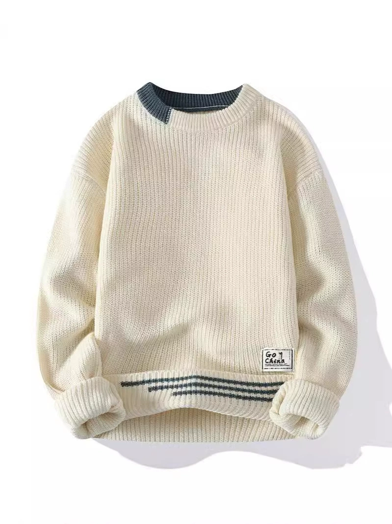 Демисезонный свитер, тело-дружелюбный трендовый связанный T‑shirt, корейский стиль, круглый воротник, оптовый