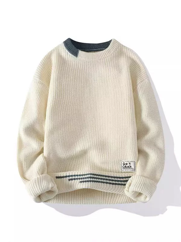 Демисезонный свитер, тело-дружелюбный трендовый связанный T‑shirt, корейский стиль, круглый воротник, оптовый