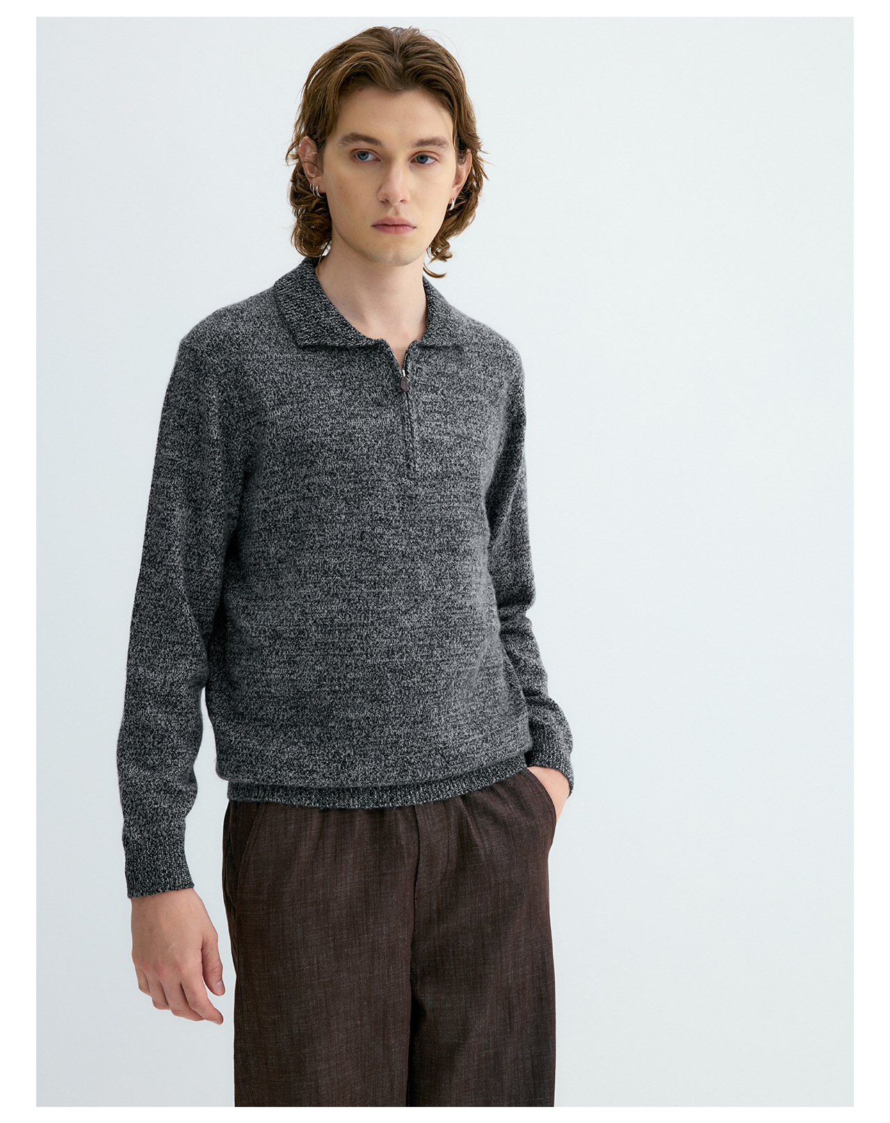 UNF 500g Half-Zip Polo Collar Sweater