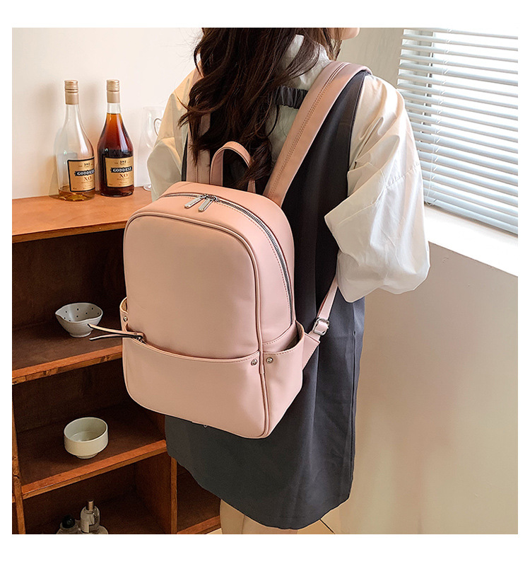 Waterproof 18 Inch Solid Color School School Backpack display picture 16