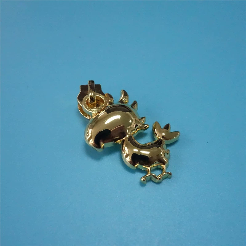 Металлическая застежка-молния из цинкового сплава, стерео золотая подвеска для одежды, ювелирное изделие, металлическая подвеска