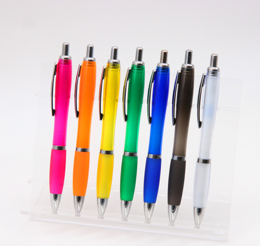 Bolígrafo de plástico logotipo imprimible multi-color opcional pluma promocional publicidad Oil Pen Press